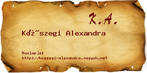 Kőszegi Alexandra névjegykártya